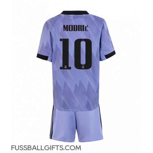 Real Madrid Luka Modric #10 Fußballbekleidung Auswärtstrikot Kinder 2022-23 Kurzarm (+ kurze hosen)